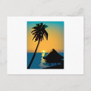 Palm Sunset Postkarte