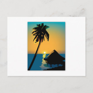 Palm Sunset Postkarte