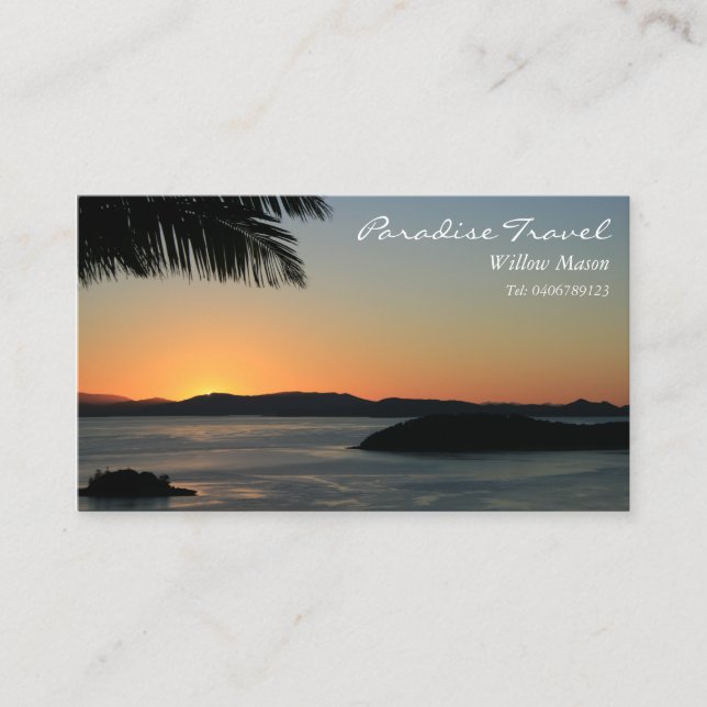 Palm Sunset, Travel Business Card Visitenkarte (Vorderseite)