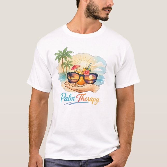 Palm Therapie – Tropische Vibes Basic T-Shirt (Vorderseite)