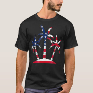 Palm Tree American Flag Geschenk für Männer Frau T-Shirt