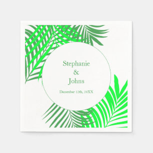 Palm Tree Art Green Blätter Hochzeit Serviette