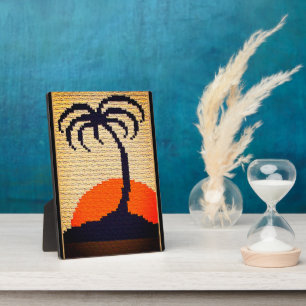 Palm Tree Artisan Crochet Printfrei Stehend Fotoplatte
