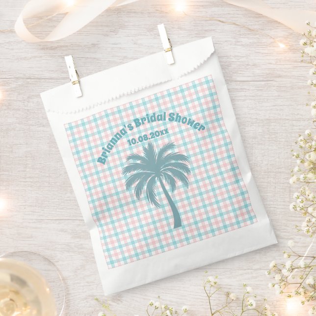 Palm Tree Azure Pink Kegeltes Brautparty Geschenktütchen (Ausgeschnitten)