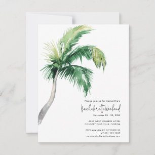 Palm Tree Bachelorette Wochenende und Ausflug Einladung