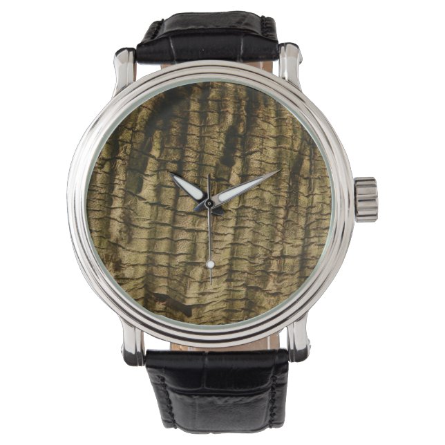 Palm Tree Bark Armbanduhr (Vorderseite)