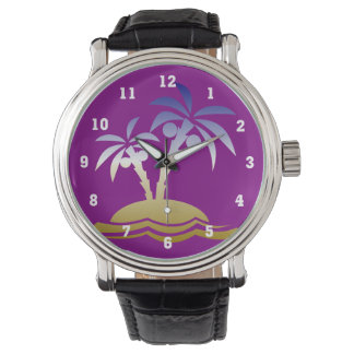 Palm Tree Beach Design Watches Armbanduhr