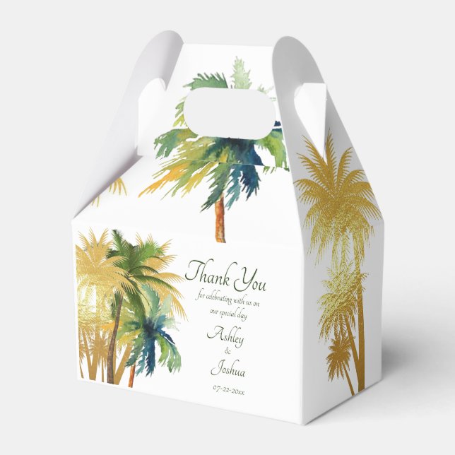 Palm Tree Beach Hochzeit Brautparty Gefälligkeitsb Geschenkschachtel (Vorderseite)