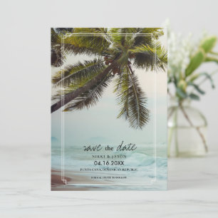 Palm Tree Beach Hochzeit in Urlaubsort Save the Da Date