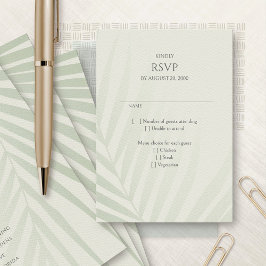 Palm Tree Beach Hochzeit in Urlaubsort UAWG RSVP Karte