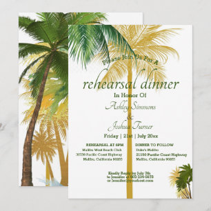 Palm Tree Beach Hochzeit Probe Dinner Card
