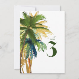 Palm Tree Beach Hochzeit Tischnummer