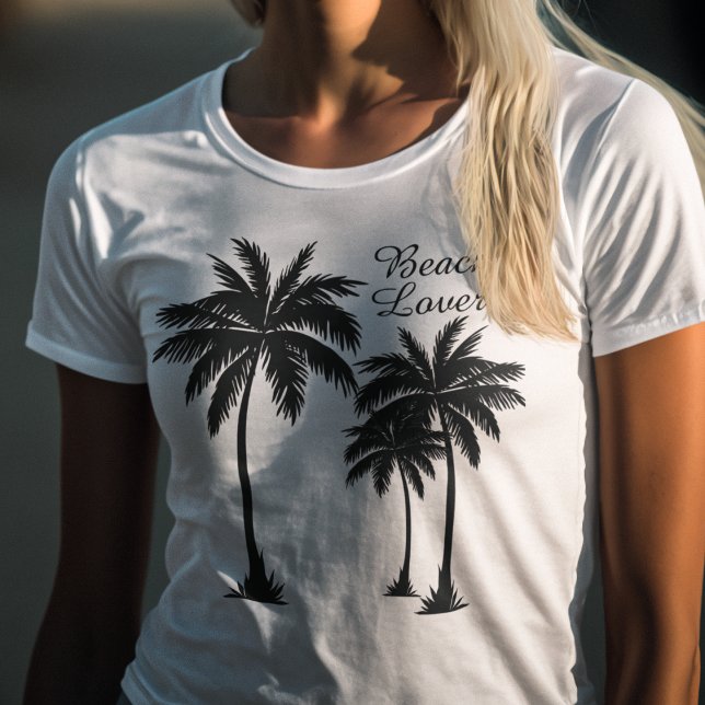 Palm Tree Beach Lover Tropical T-Shirt (Von Creator hochgeladen)