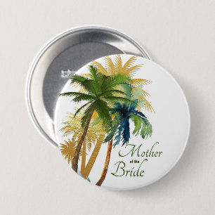 Palm Tree Beach Mother the Bride Button