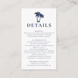 Palm Tree Beach Nautical Navy Details Umschließung Begleitkarte