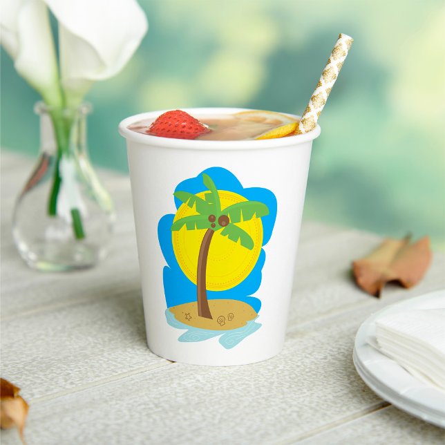 Palm Tree Beach Pappbecher (Von Creator hochgeladen)