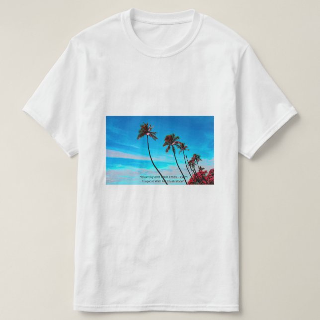 Palm Tree Beach Seashore - Tropical Paradise T-Shirt (Design vorne)