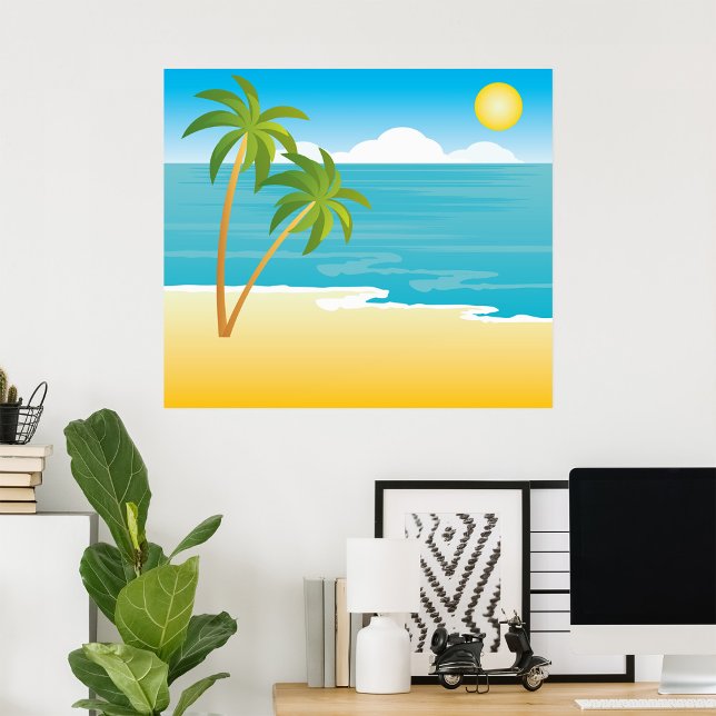 Palm Tree Beach Szene Poster (Von Creator hochgeladen)