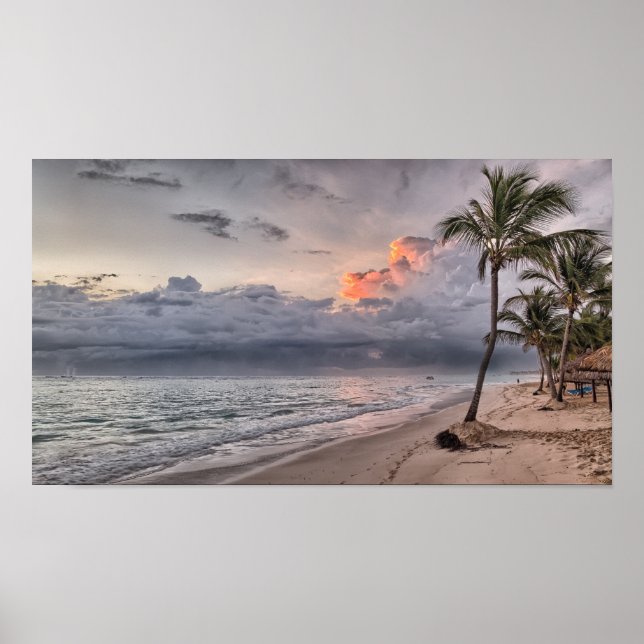 Palm Tree Beach Tropical Island Poster (Vorne)