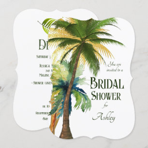 Palm Tree Beach Wedding Bridal Dusche Einladung