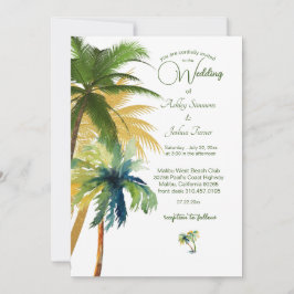 Palm Tree Beach Wedding Einladung