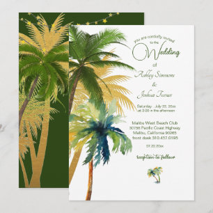 Palm Tree Beach Wedding Einladung