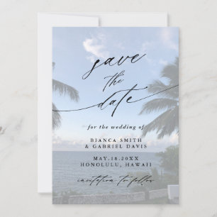 Palm Tree Beach Wedding Foto Save The Date