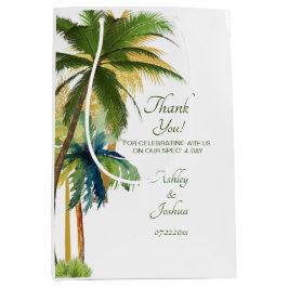 Palm Tree Beach Wedding Medium Geschenktasche Mittlere Geschenktüte