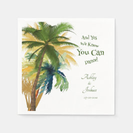 Palm Tree Beach Wedding Napkins Serviette