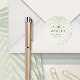 Palm Tree Beach Wedding Runder Aufkleber