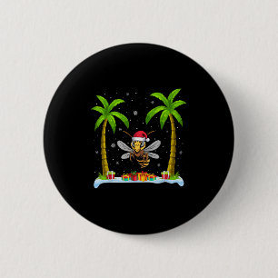 Palm Tree Beach Xmas, Riesenhornet Weihnachtsmannm Button