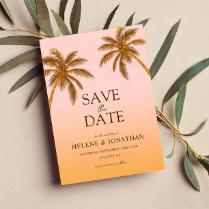 Palm Tree Beach Zielort Tropische Hochzeit Save The Date