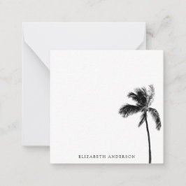 Palm Tree Black & White Personalisiert Minimalisti Mitteilungskarte