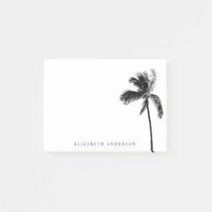 Palm Tree Black & White Personalisiert Minimalisti Post-it Klebezettel