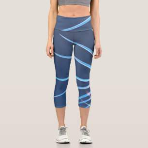 Palm Tree Blätter Minimalismus Sketch Capri Leggings