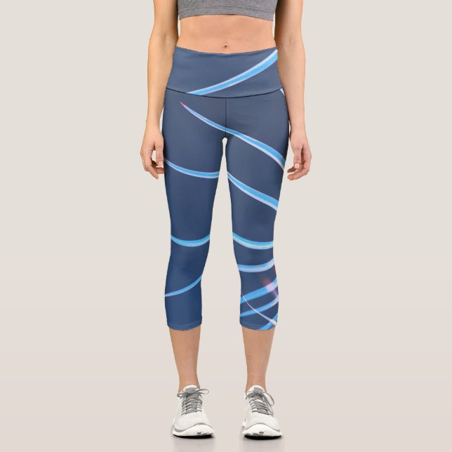 Palm Tree Blätter Minimalismus Sketch Capri Leggings (Vorderseite)