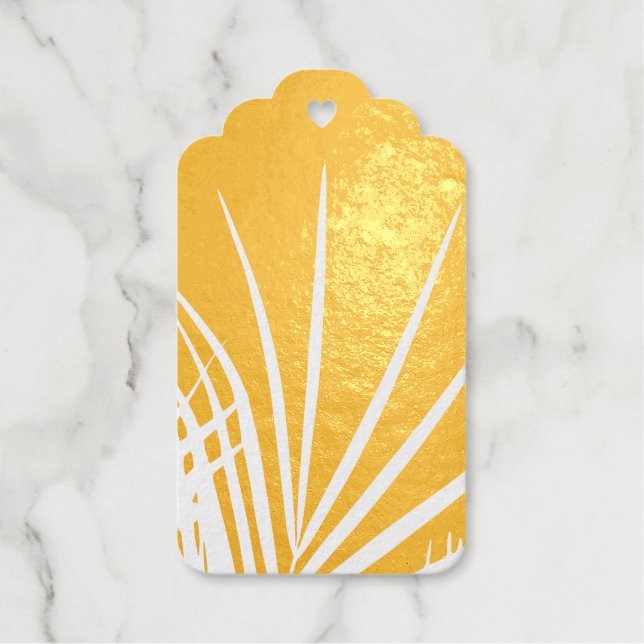 Palm Tree Blätter Minimalismus Sketch Geschenkanhänger (Vorderseite)
