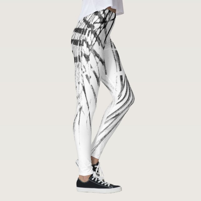 Palm Tree Blätter Minimalismus Sketch Leggings (Rechts)