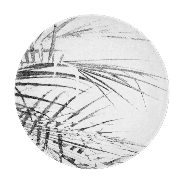 Palm Tree Blätter Minimalismus Sketch Schneidebrett (Vorderseite)