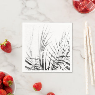 Palm Tree Blätter Minimalismus Sketch Serviette
