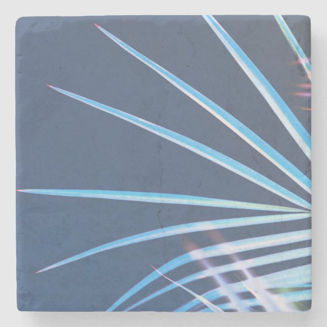 Palm Tree Blätter Minimalismus Sketch Steinuntersetzer (Vorderseite)