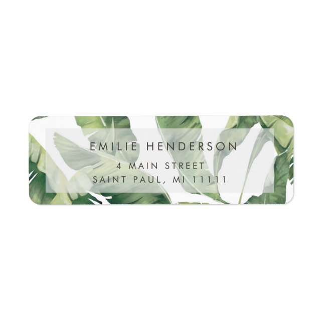 Palm Tree Blätter Moderne Rücksendeadresse (Vorne)