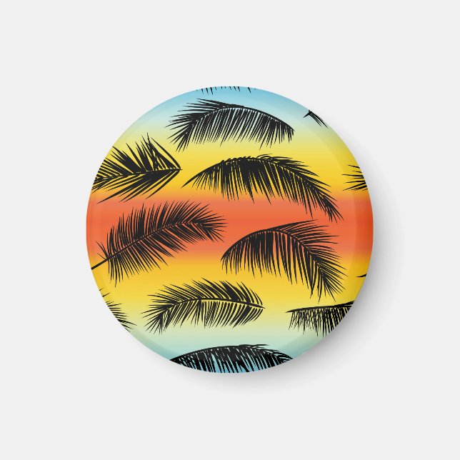 Palm Tree Blätter: nahtloses Muster. Magnet (Vorne)