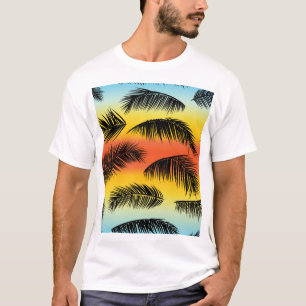 Palm Tree Blätter: nahtloses Muster. T-Shirt