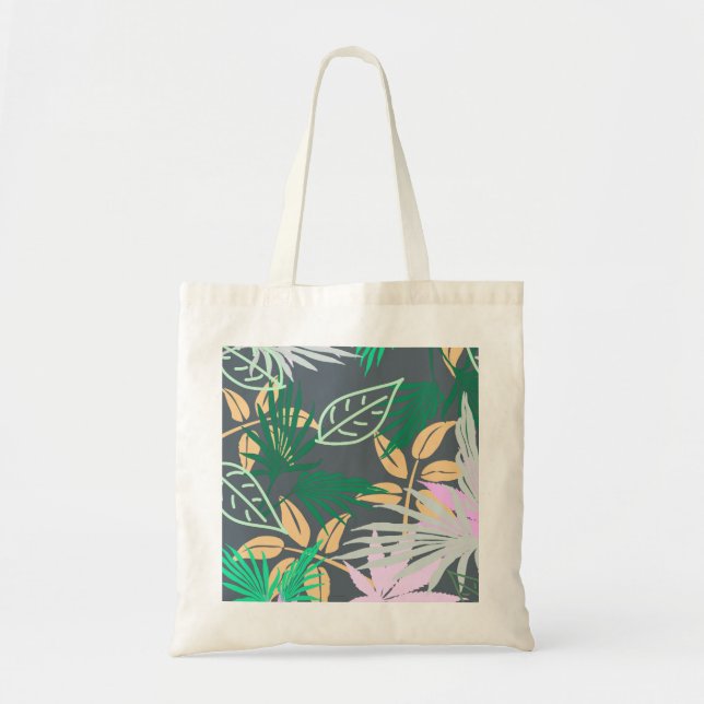 Palm Tree Blätter Tropical Pattern Tote Bag Tragetasche (Vorne)