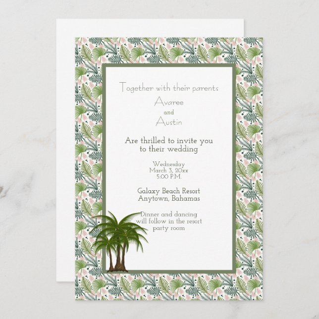 Palm Tree Blätter Tropical Wedding (Vorne/Hinten)