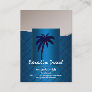Palm Tree Blue Business Cards Visitenkarte
