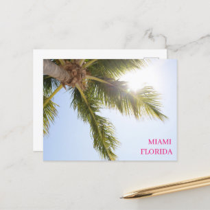 Palm Tree Blue Sky Miami Florida Travel Postcard Feiertagspostkarte