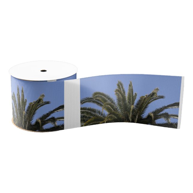Palm Tree Blue Sky Tropical Ripsband (Spule)