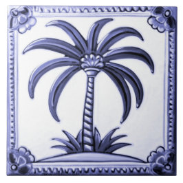 Palm Tree Blue und White Middle East Beach Fliese